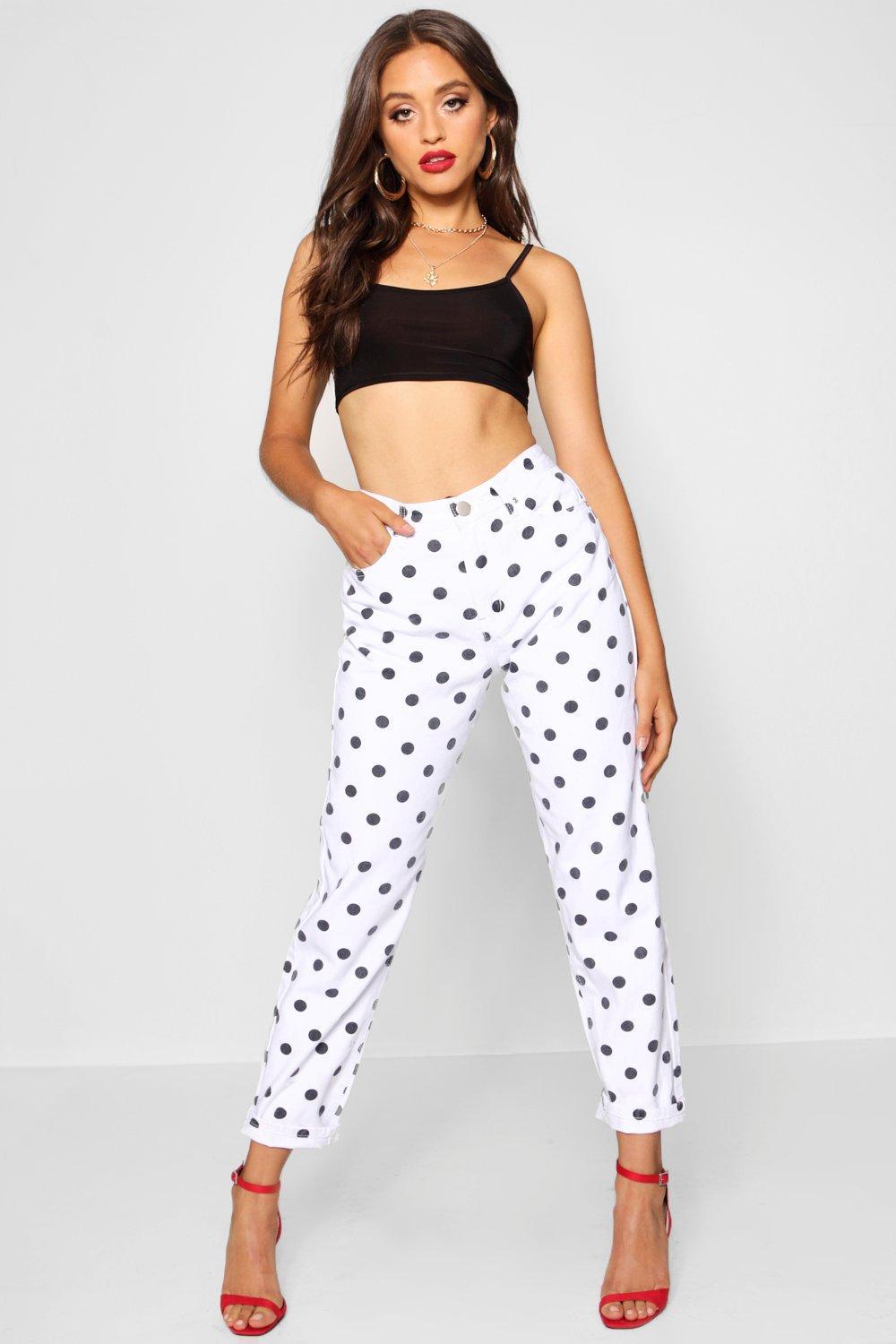 polka dot mom jeans