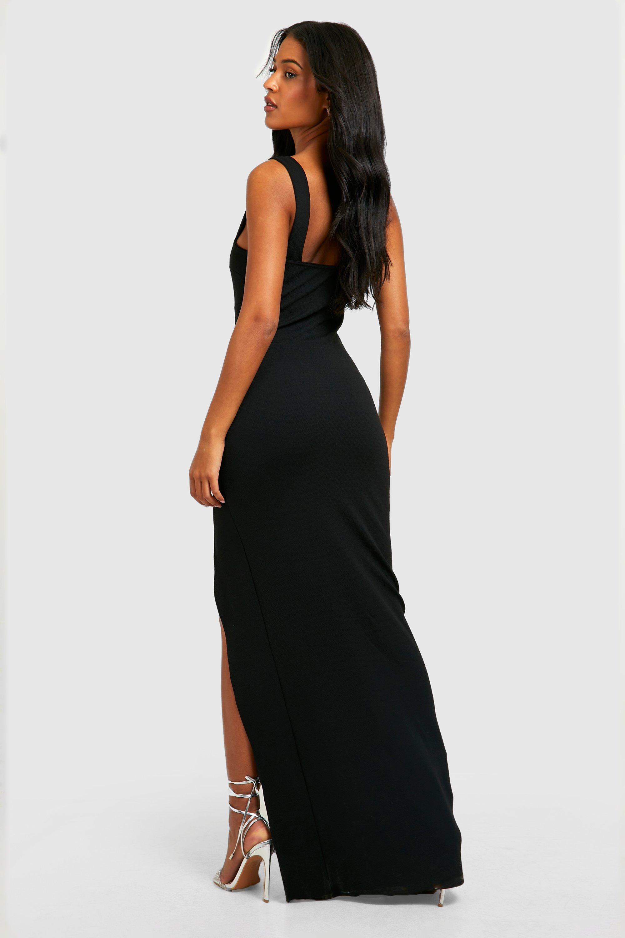 Tall Square Neck Side Split Maxi Dress 