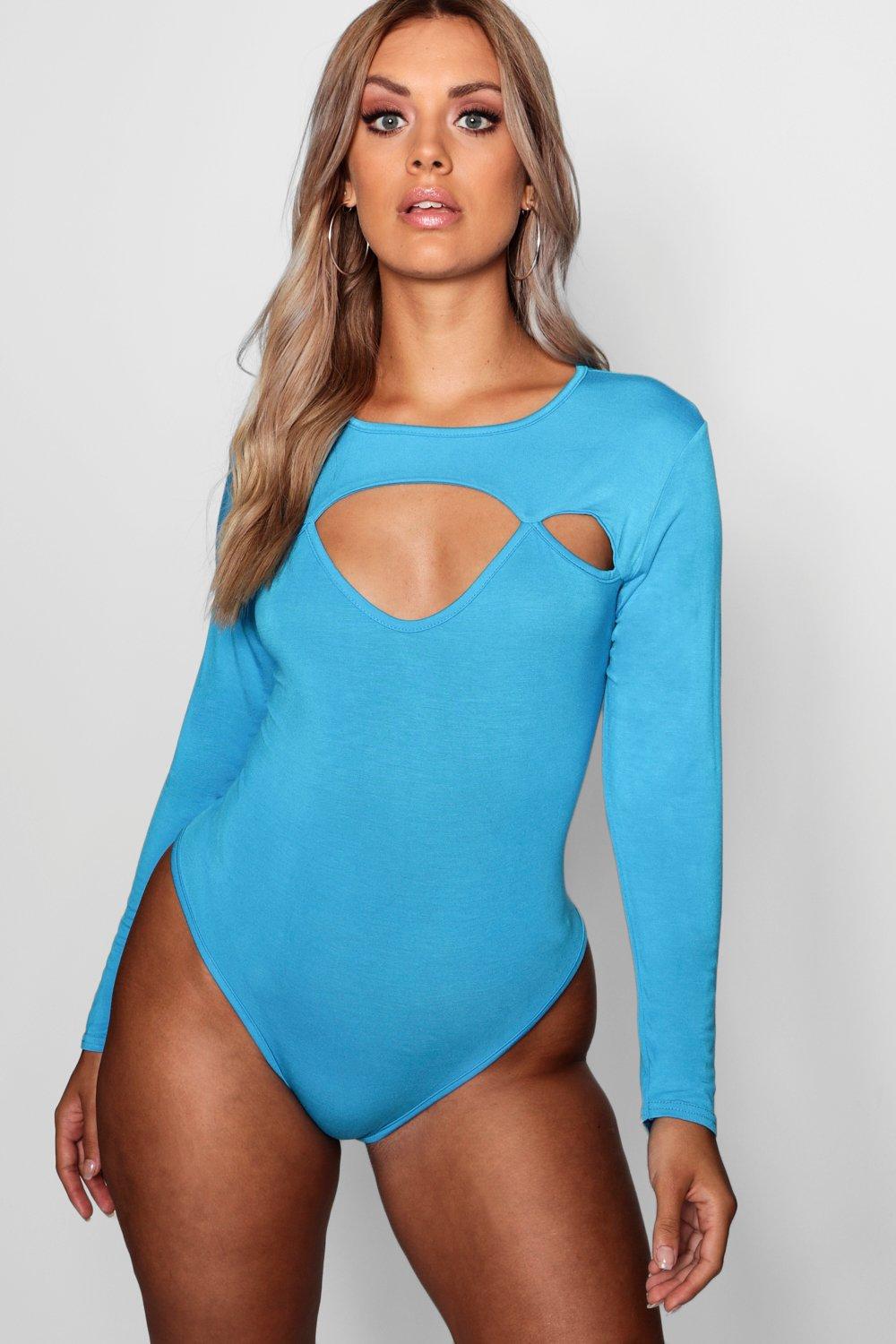 boohoo high cut front thong bodysuit