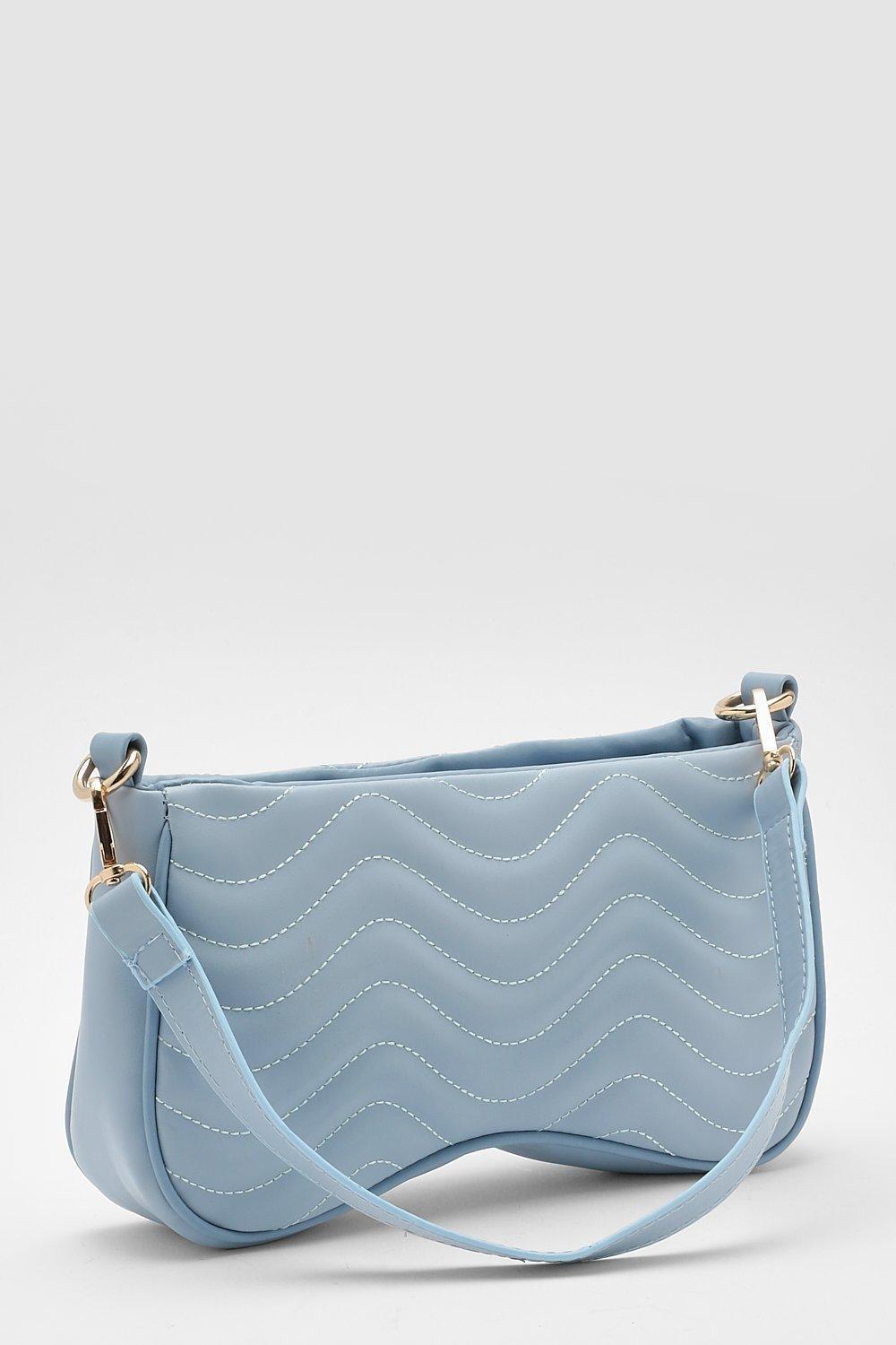 Boohoo Wave Quilted Shoulder Bag in 