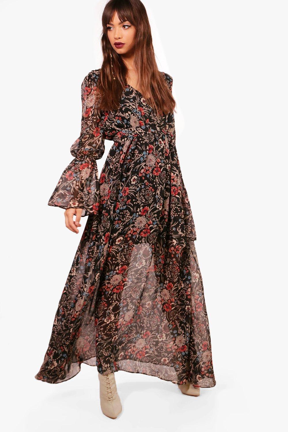 boho black maxi dress