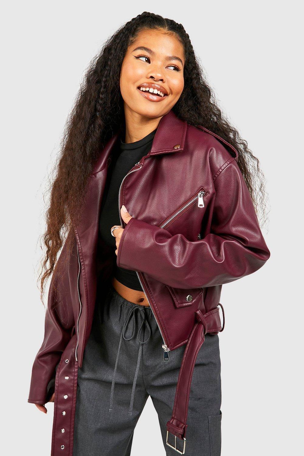 Boohoo Cognac Faux Leather Jacket Womens Boohoo Leather Jackets