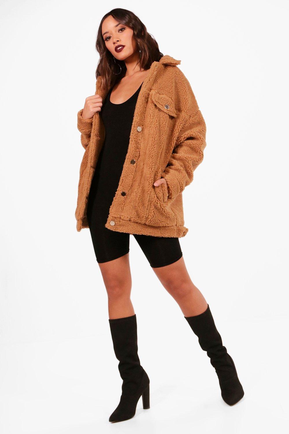 teddy faux fur trucker