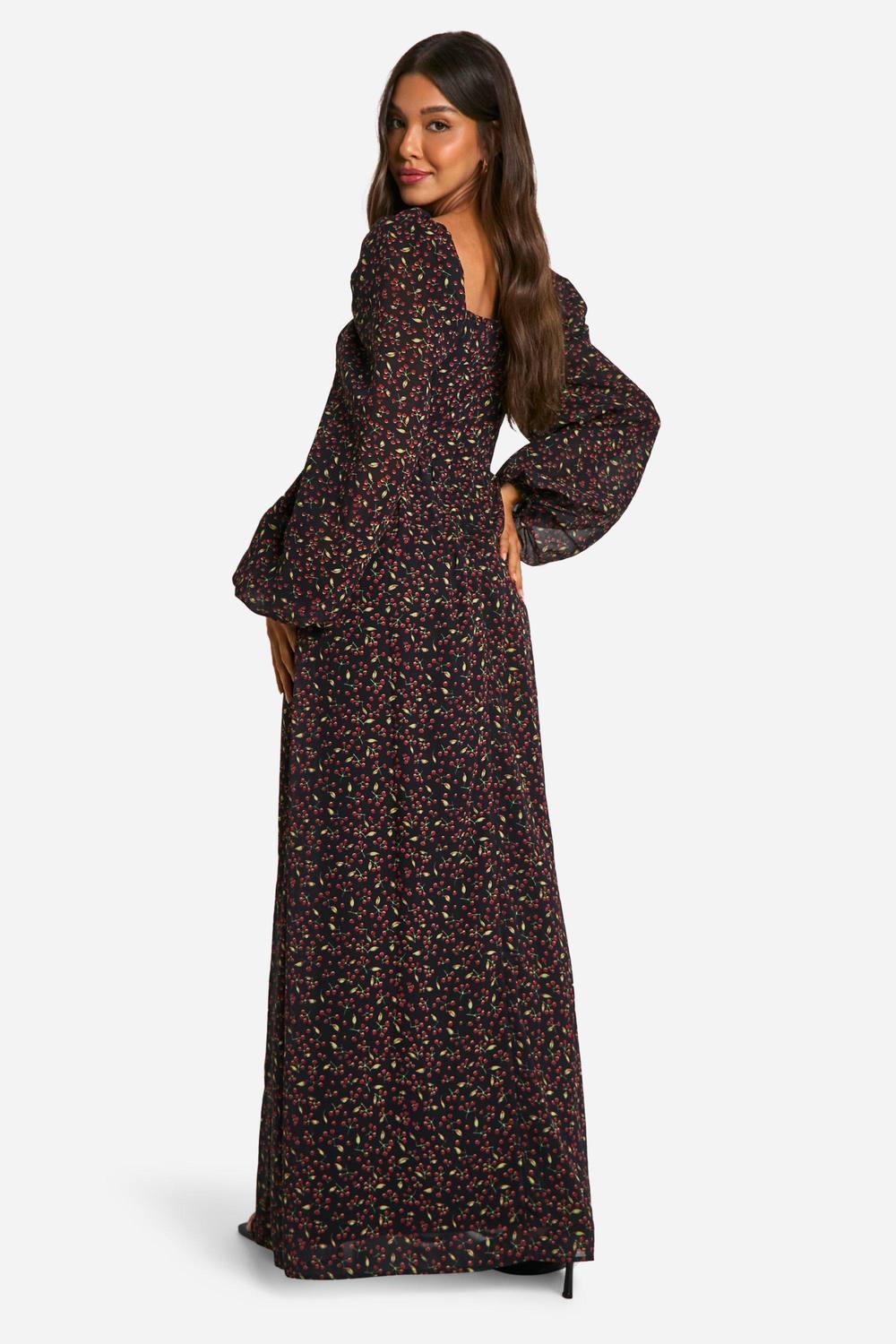 blue floral satin maxi dress Petal and Pup Women's Fionna Maxi Dress