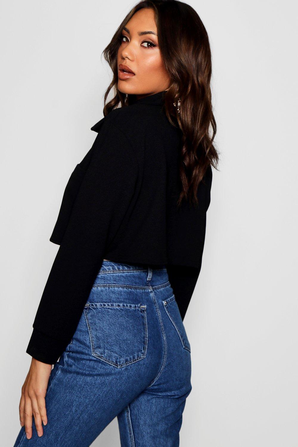 Download Boohoo Mock Horn Button Through Trucker Jacket in Grey ...