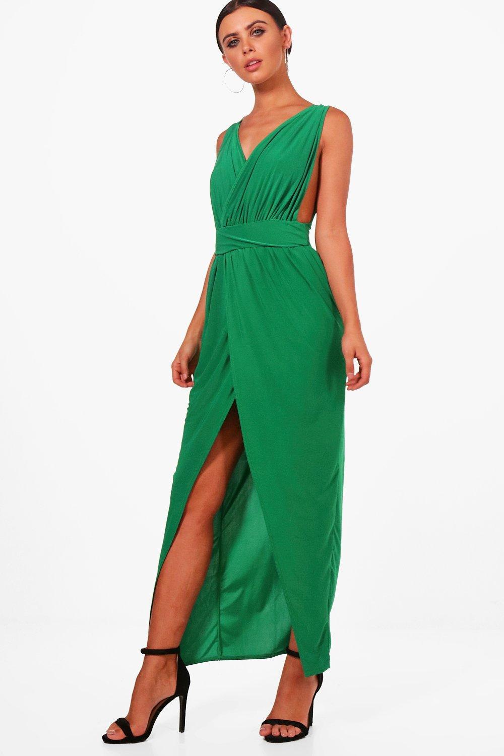 boohoo green maxi dress