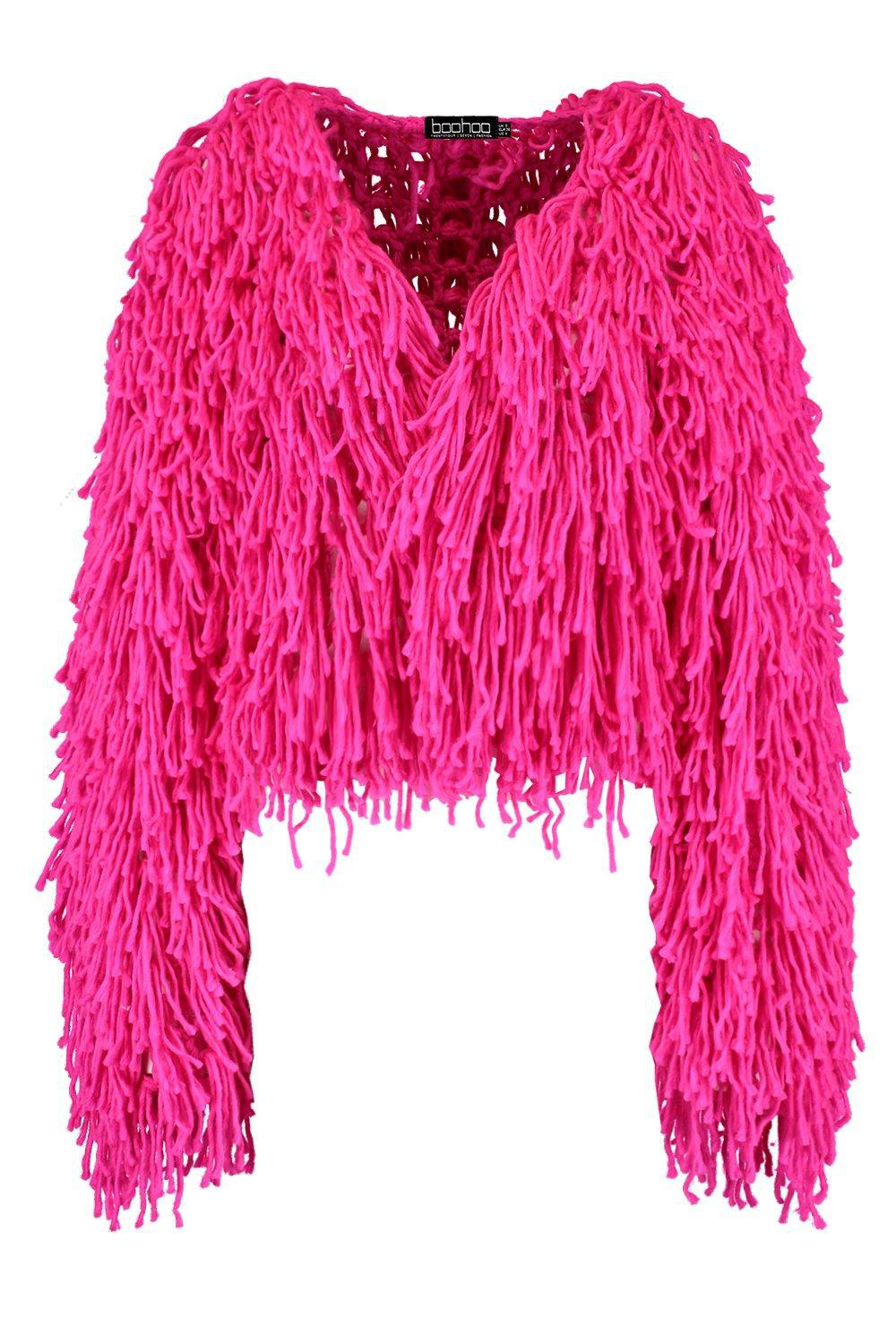 boohoo shaggy cardigan