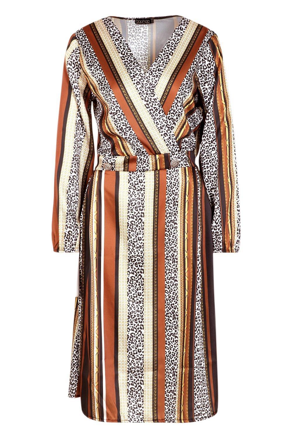 stripe button front midi dress