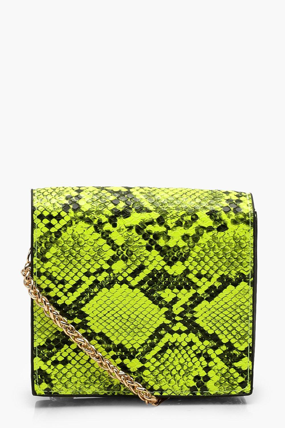 neon green snake bag