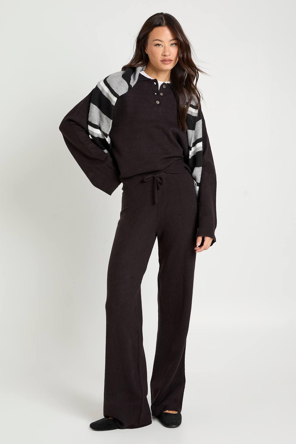 Co Ord Set Boohoo Pinstripe Trousers Boohoo Straight-leg Pants For