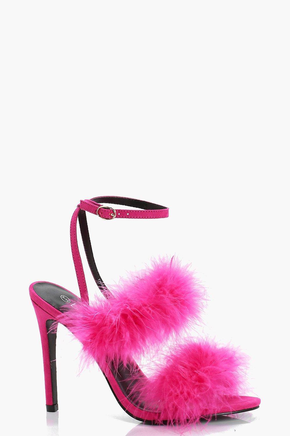 pink feather heels