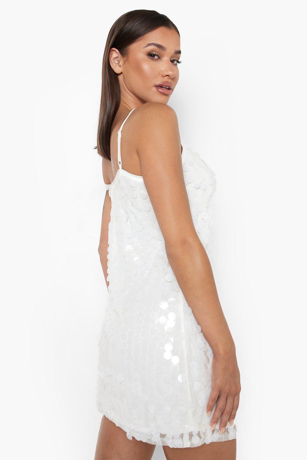 rivinda disc sequin slip dress