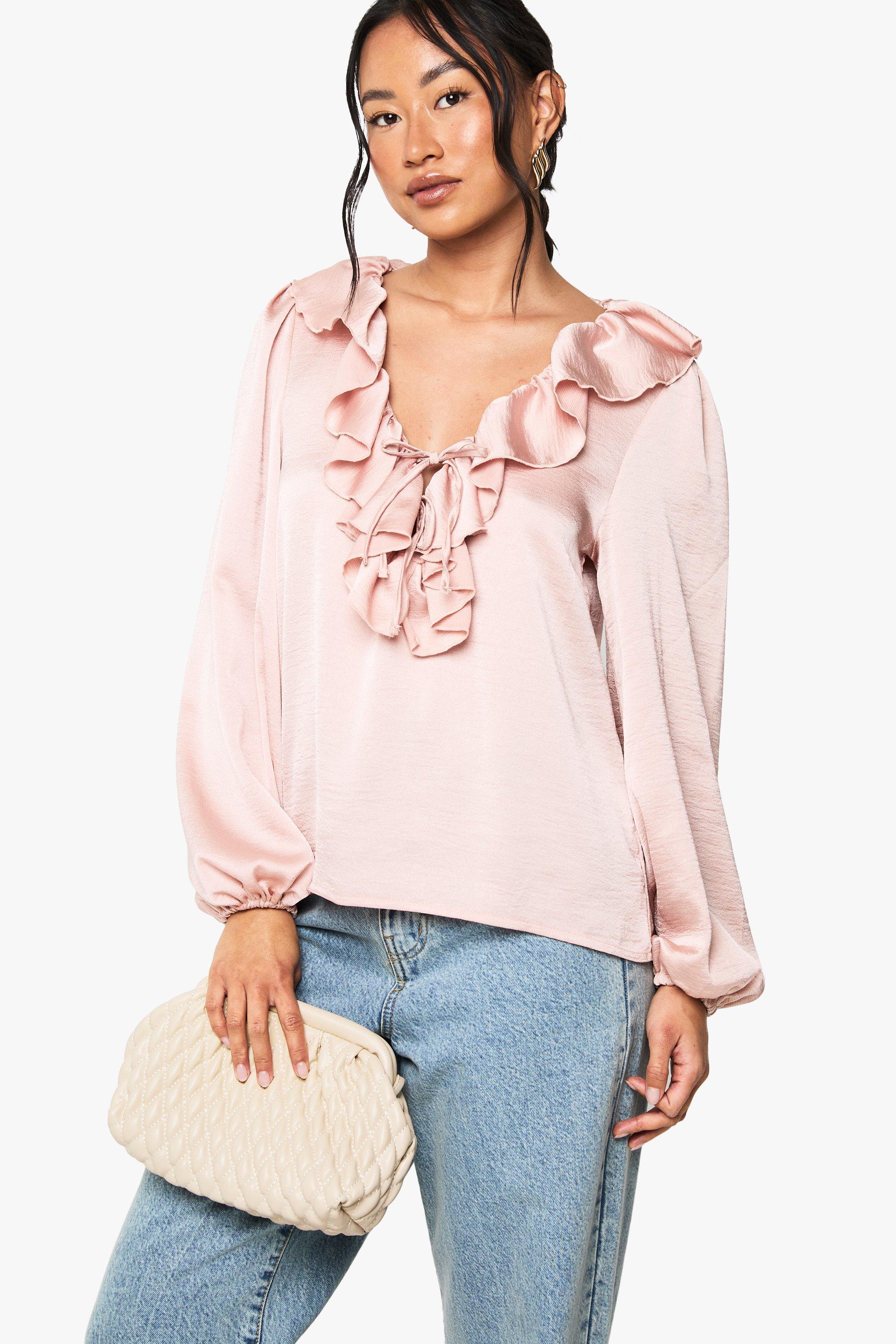 ruffle blouse boohoo
