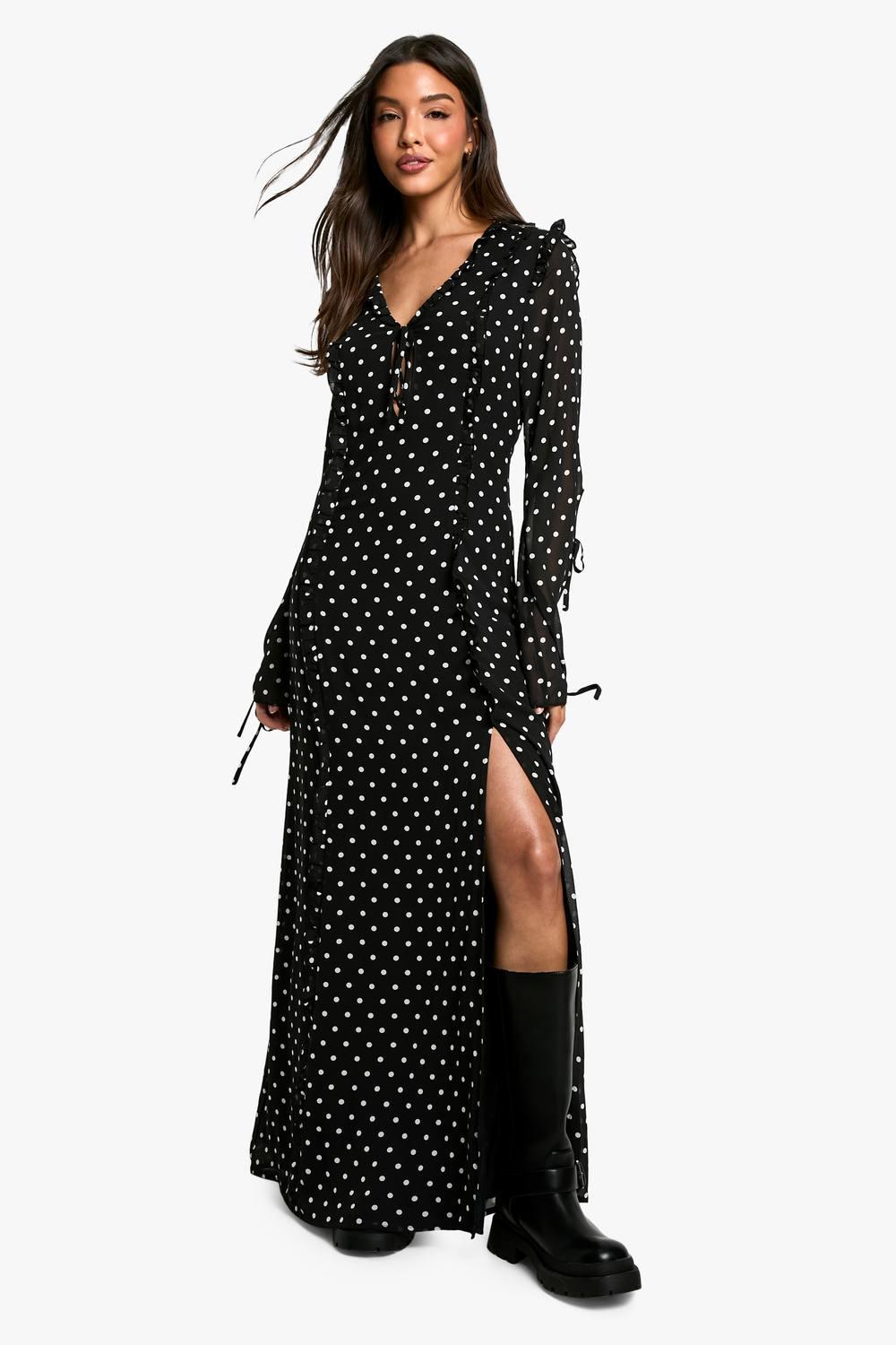 black satin maxi dress with sleeves Black Satin Long Sleeve Formal Evening Dress