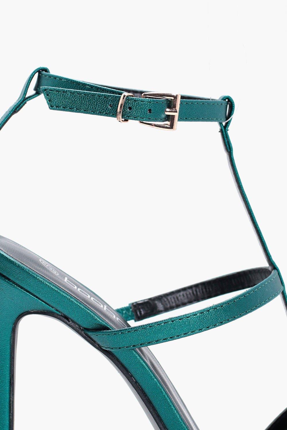 teal strappy heels