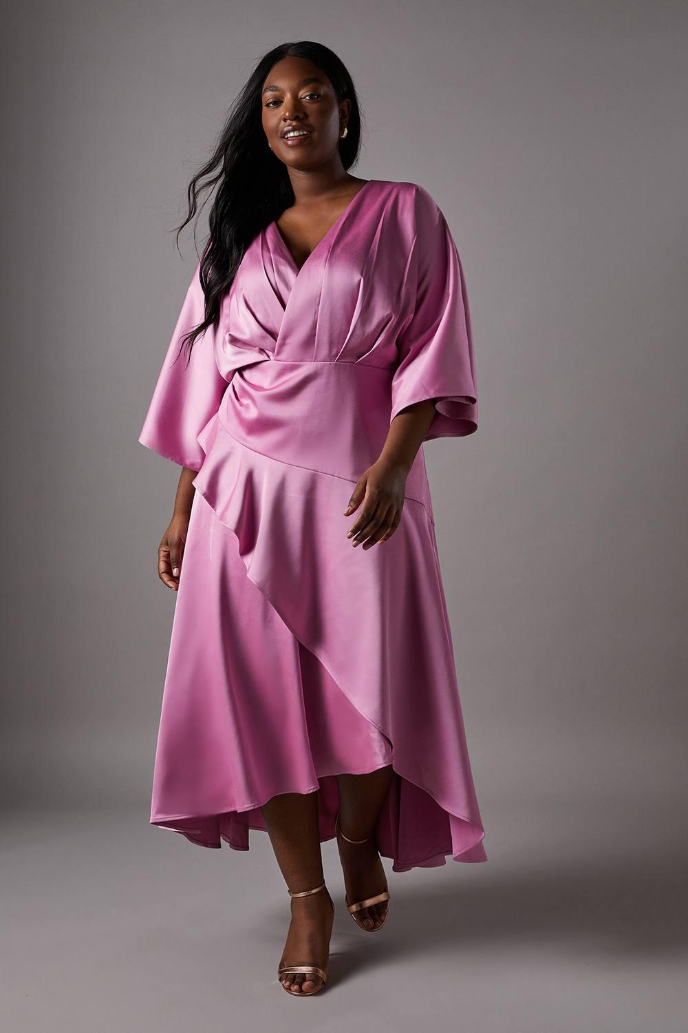 strapless open back dress Silver Springs Super Bell Sleeve Wrap Dress, Paisley Long Maxi, One Size Fits Xs to XL Raspberry