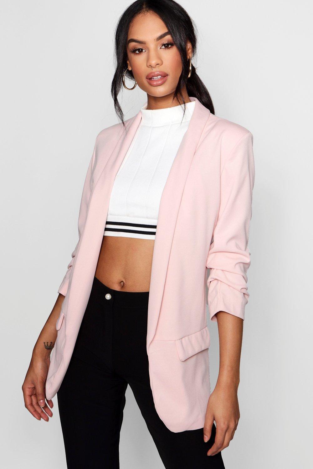 pink tailored blazer