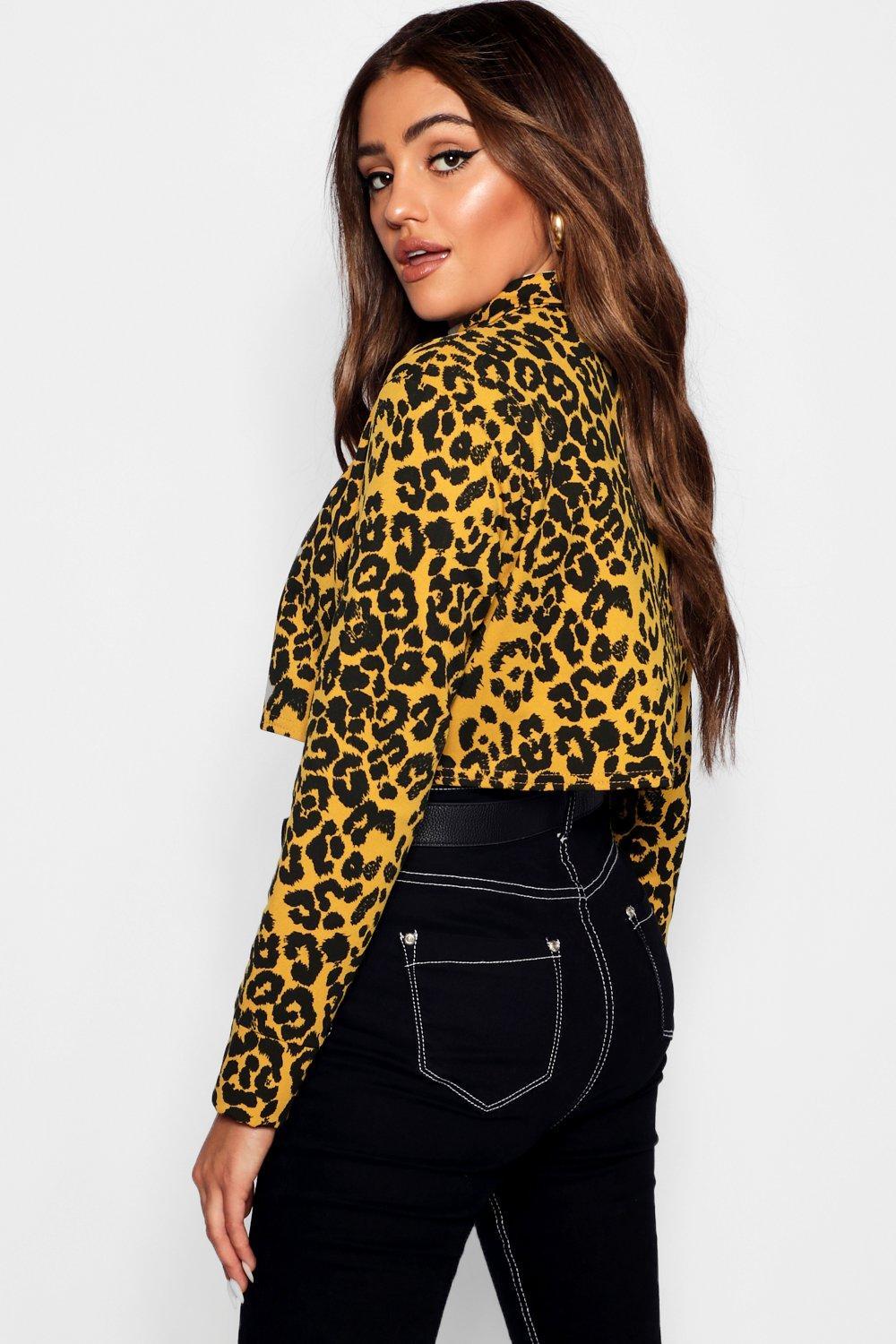 leopard print trucker jacket