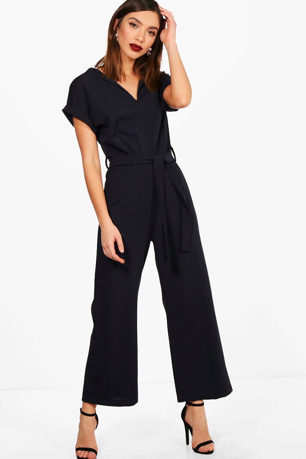 boohoo tailored wide leg jumpsuit