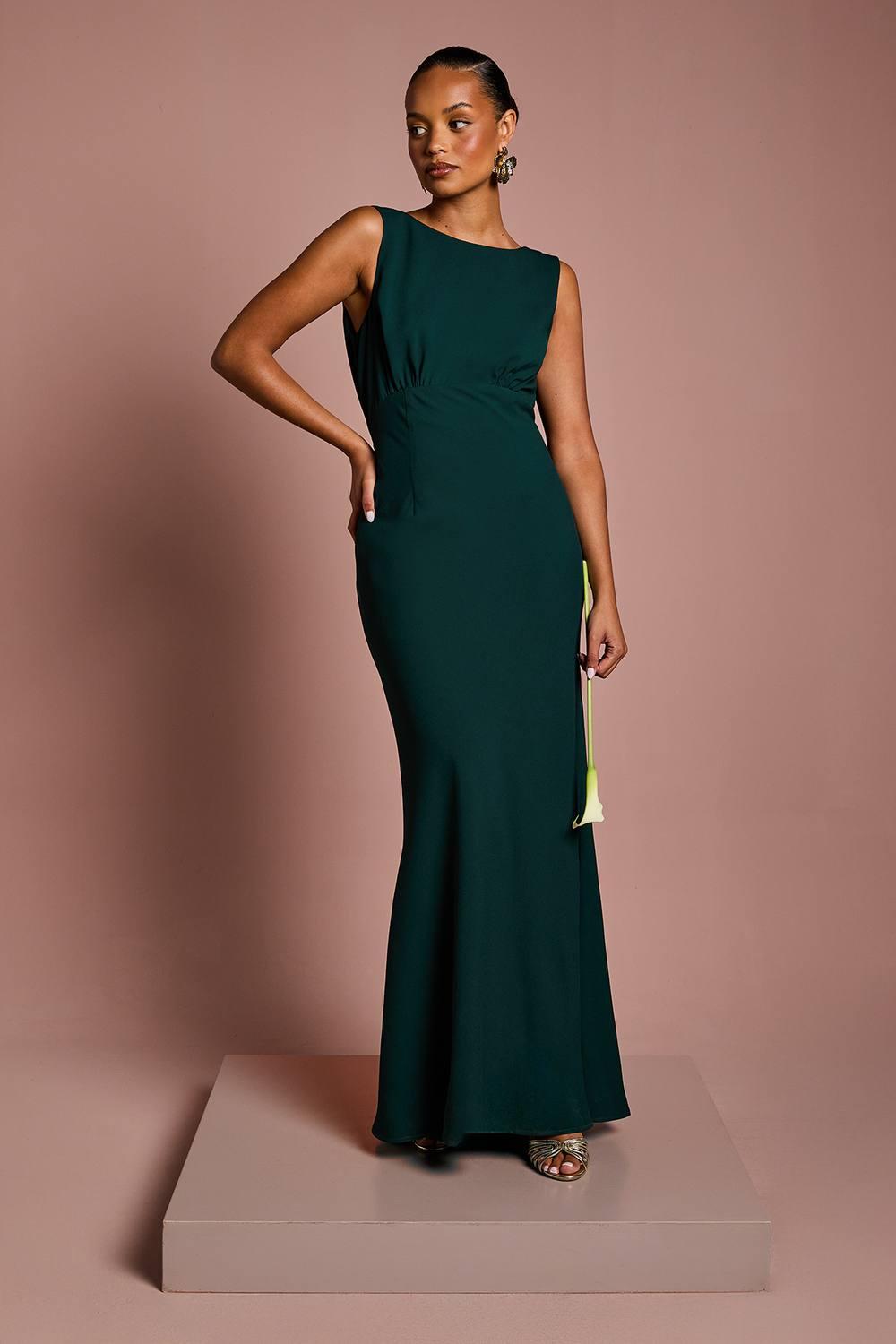 Coast Honoured Petite Sleeveless Cowl Back Maxi Bridesmaid Dress in Green |  Lyst