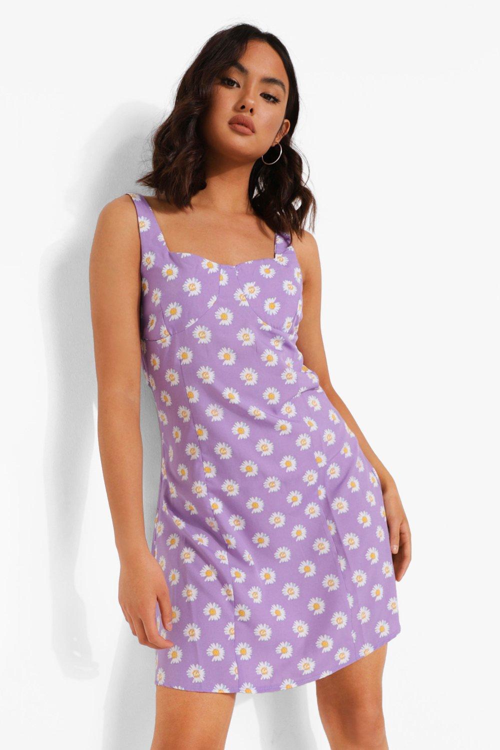 Boohoo Daisy Print Sweatheart Swing 