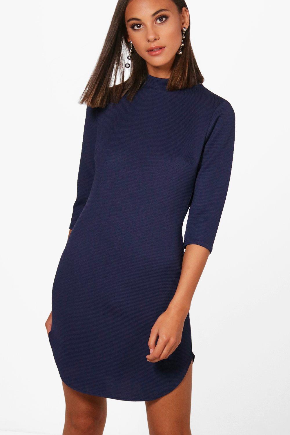 curved hem bodycon dress