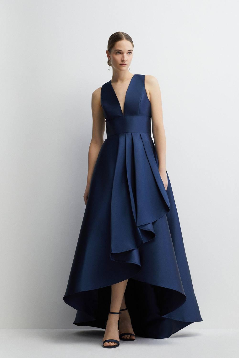 leather strapless dress Black Leather Long Prom Dress, A-Line Strapless Evening Party Dress US 14 / Black