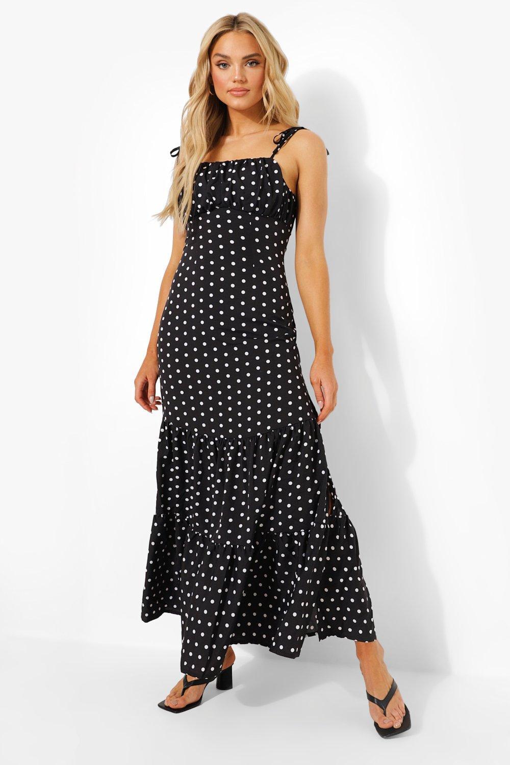 Boohoo polka dot maxi dress Clearance