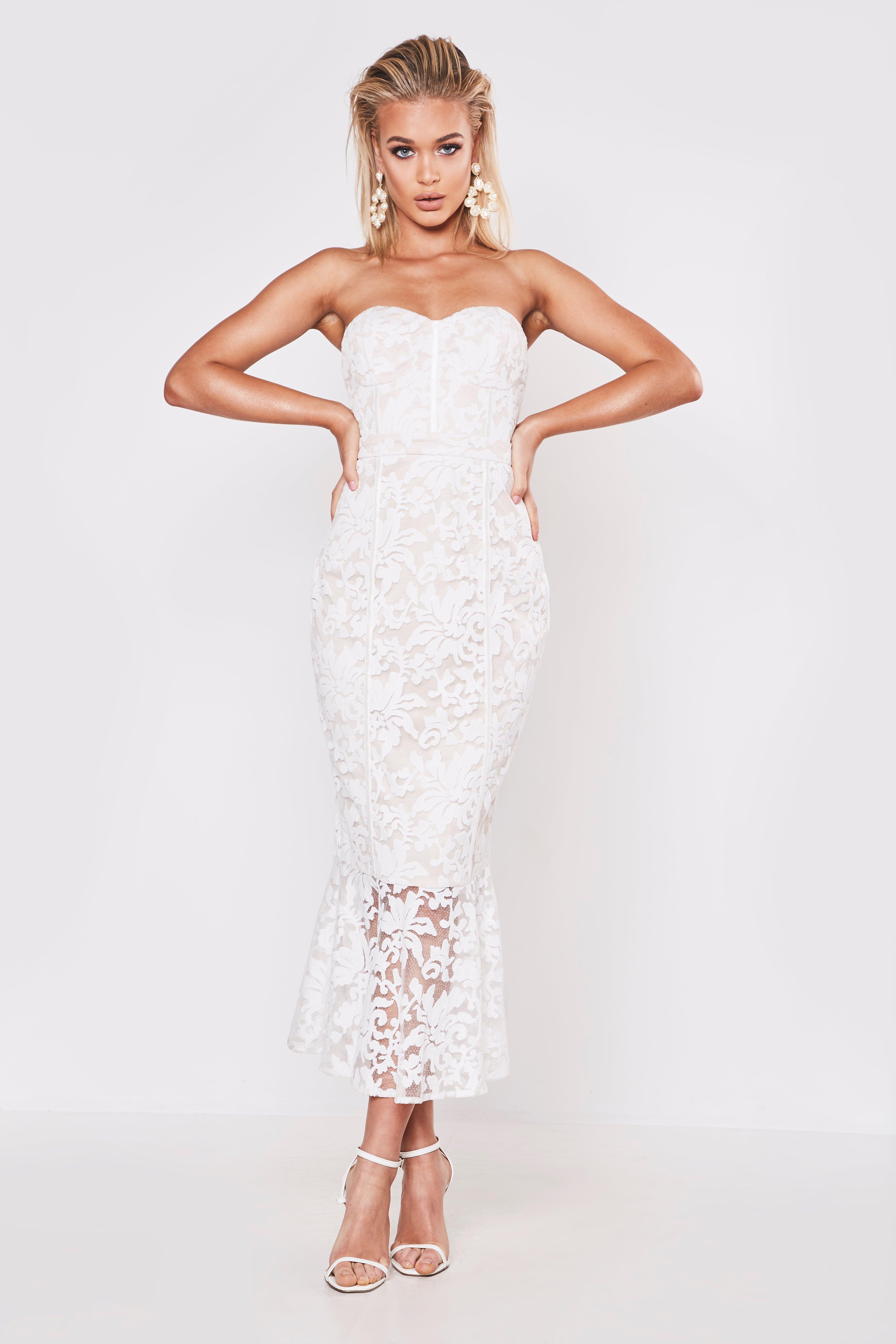 boohoo white off shoulder dress