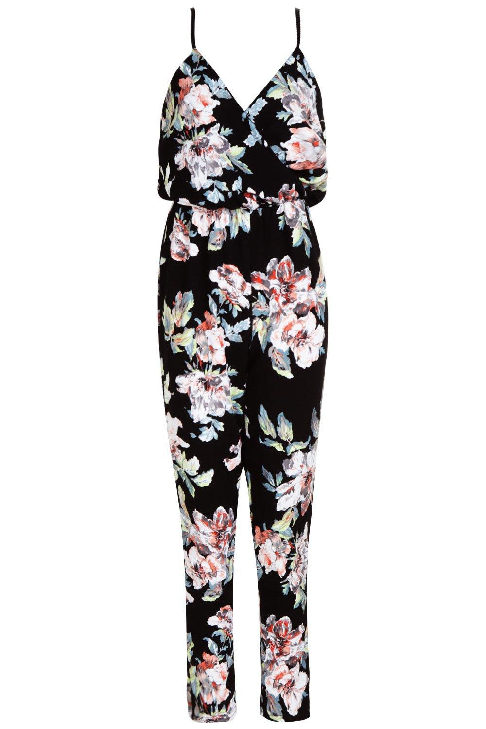 floral print cami wrap strappy jumpsuit