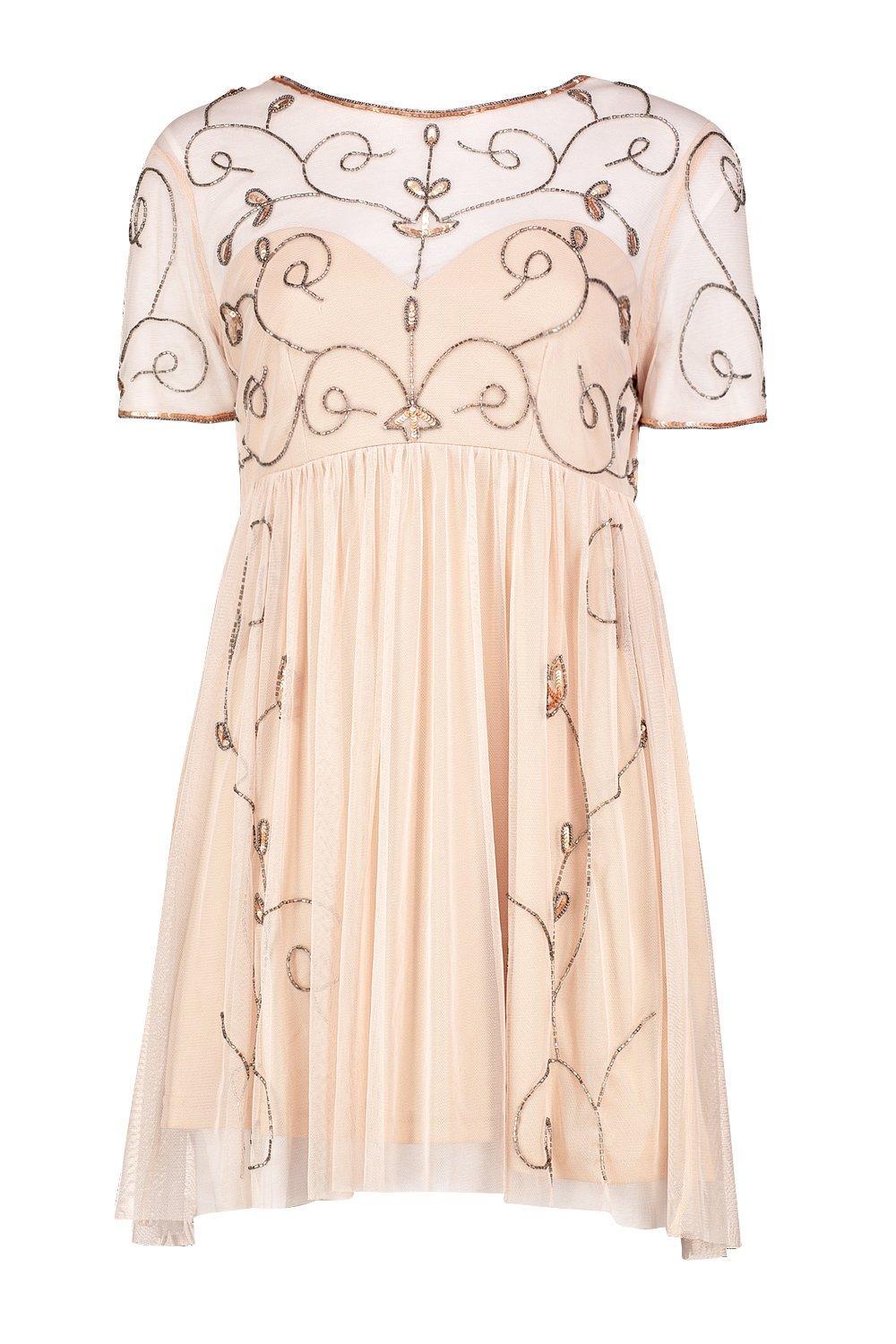 boutique embellished skater dress