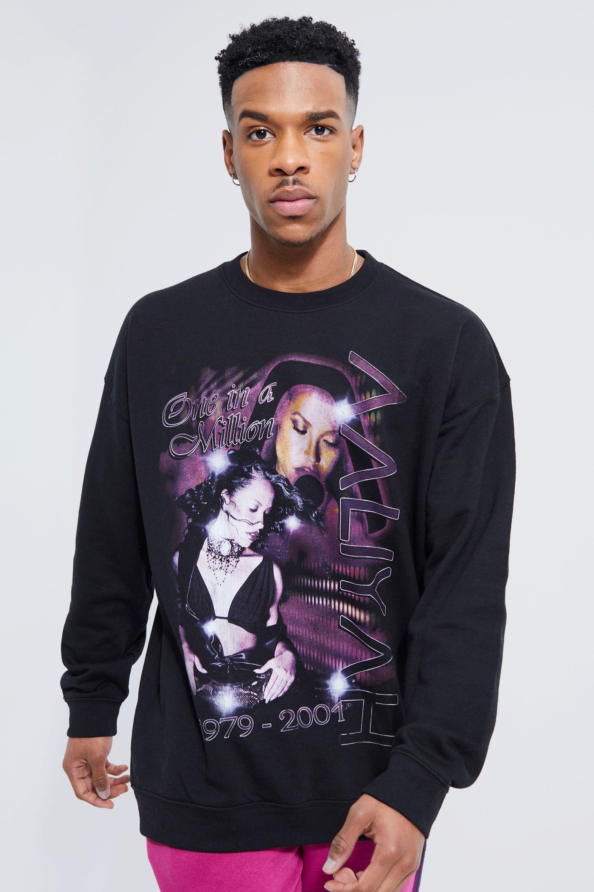 BoohooMAN Oversized Aaliyah License Sweatshirt in Blue for Men | Lyst Canada