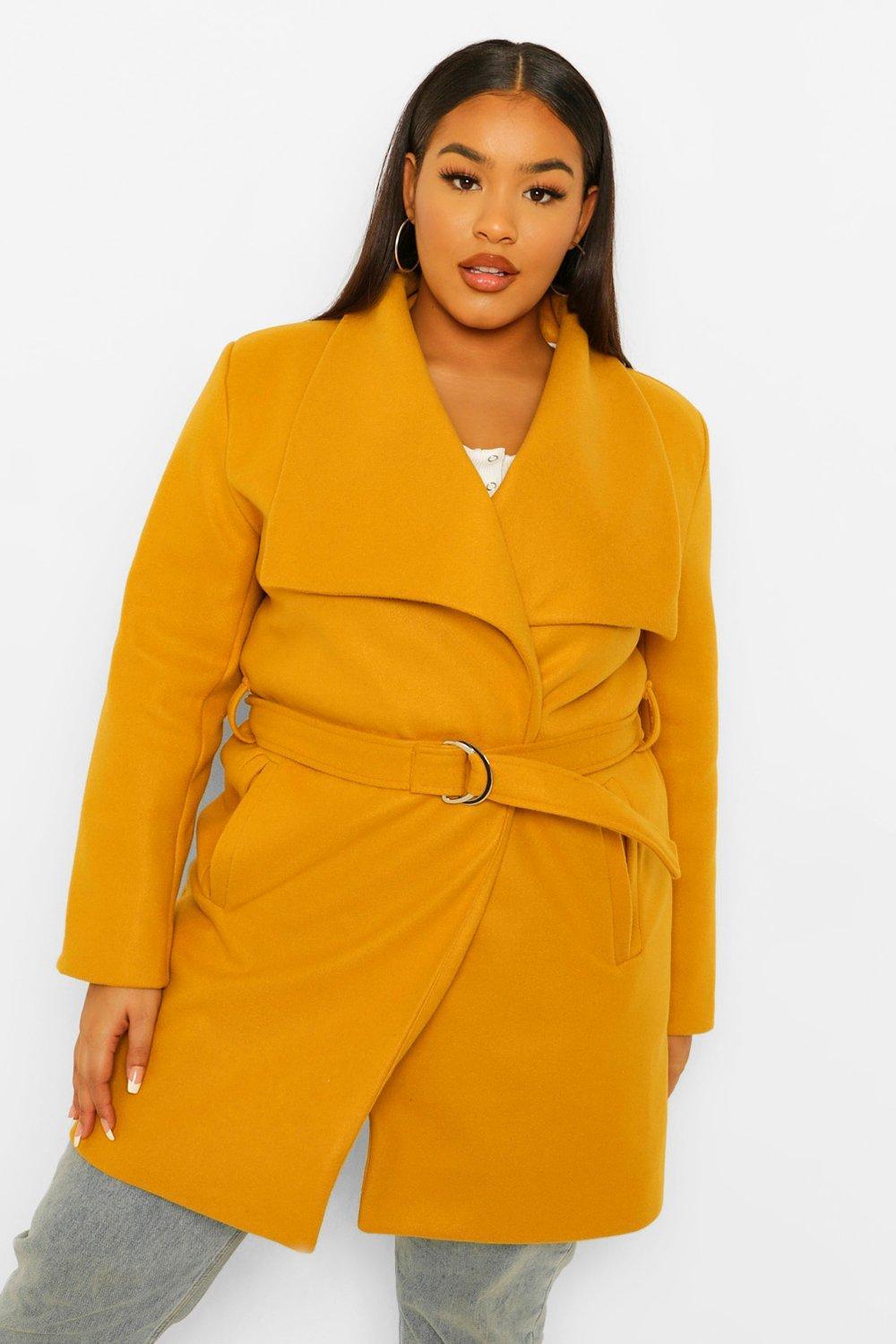 yellow waterfall coat