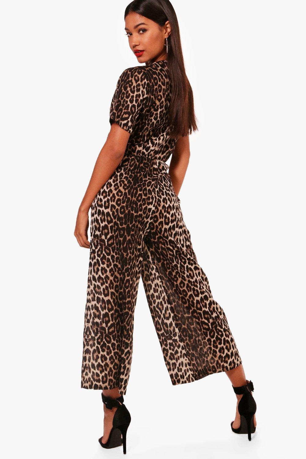boohoo leopard print jumpsuit