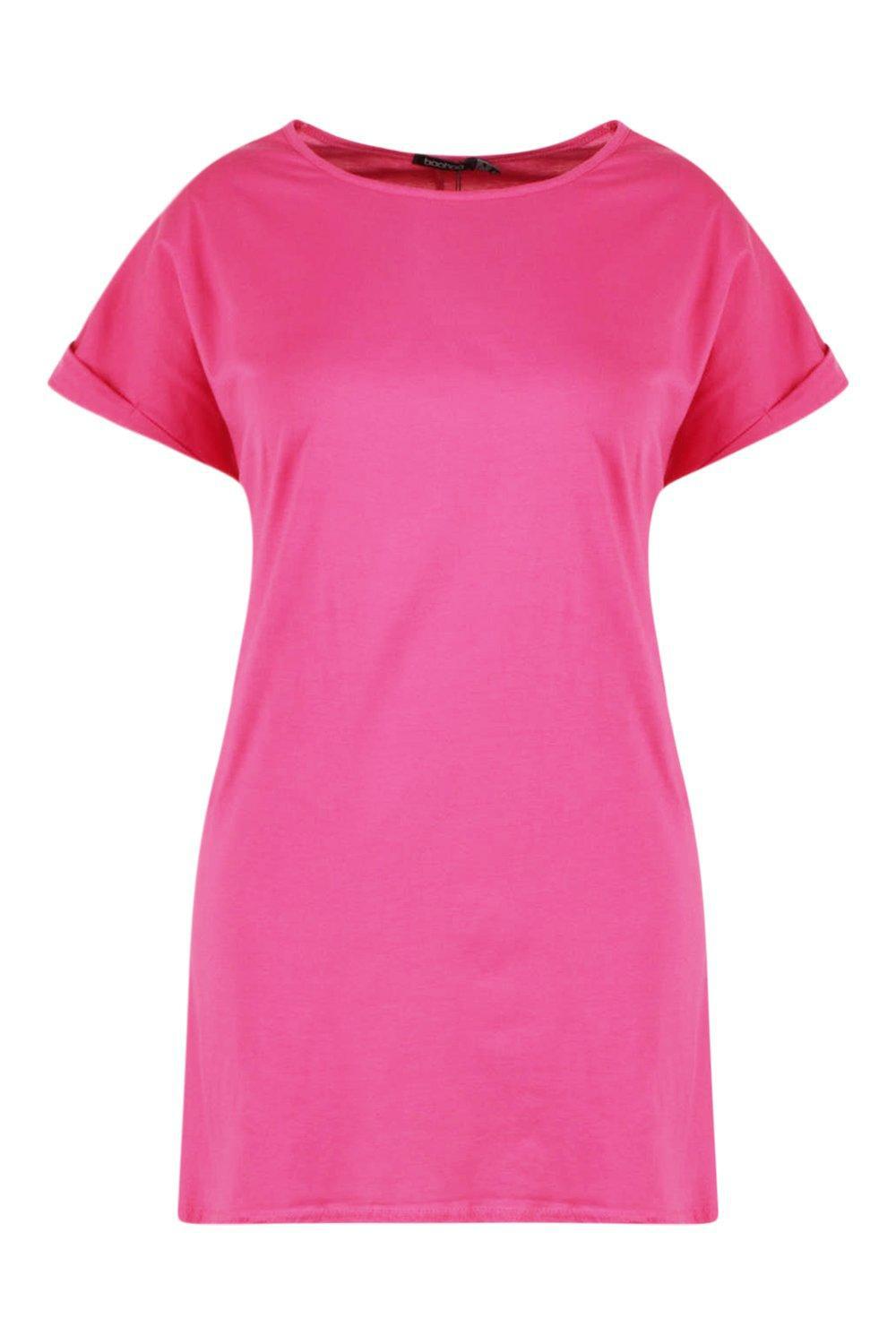 hot pink tshirt dress