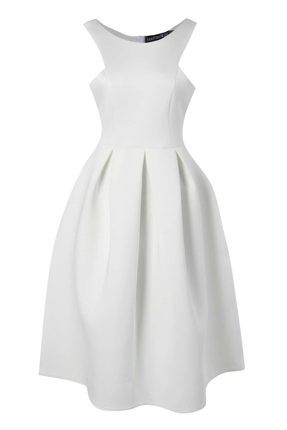 scuba cutaway neckline midi dress