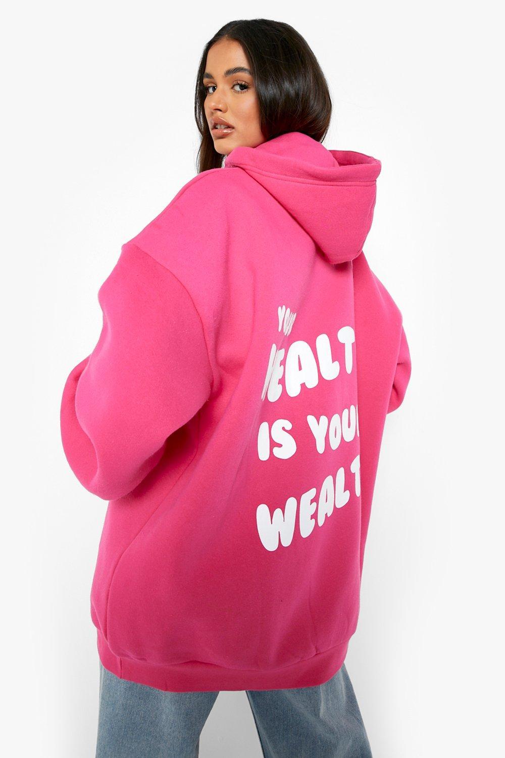 Boohoo Recycled Health Oversized Back Print Hoodie in Pink Lyst