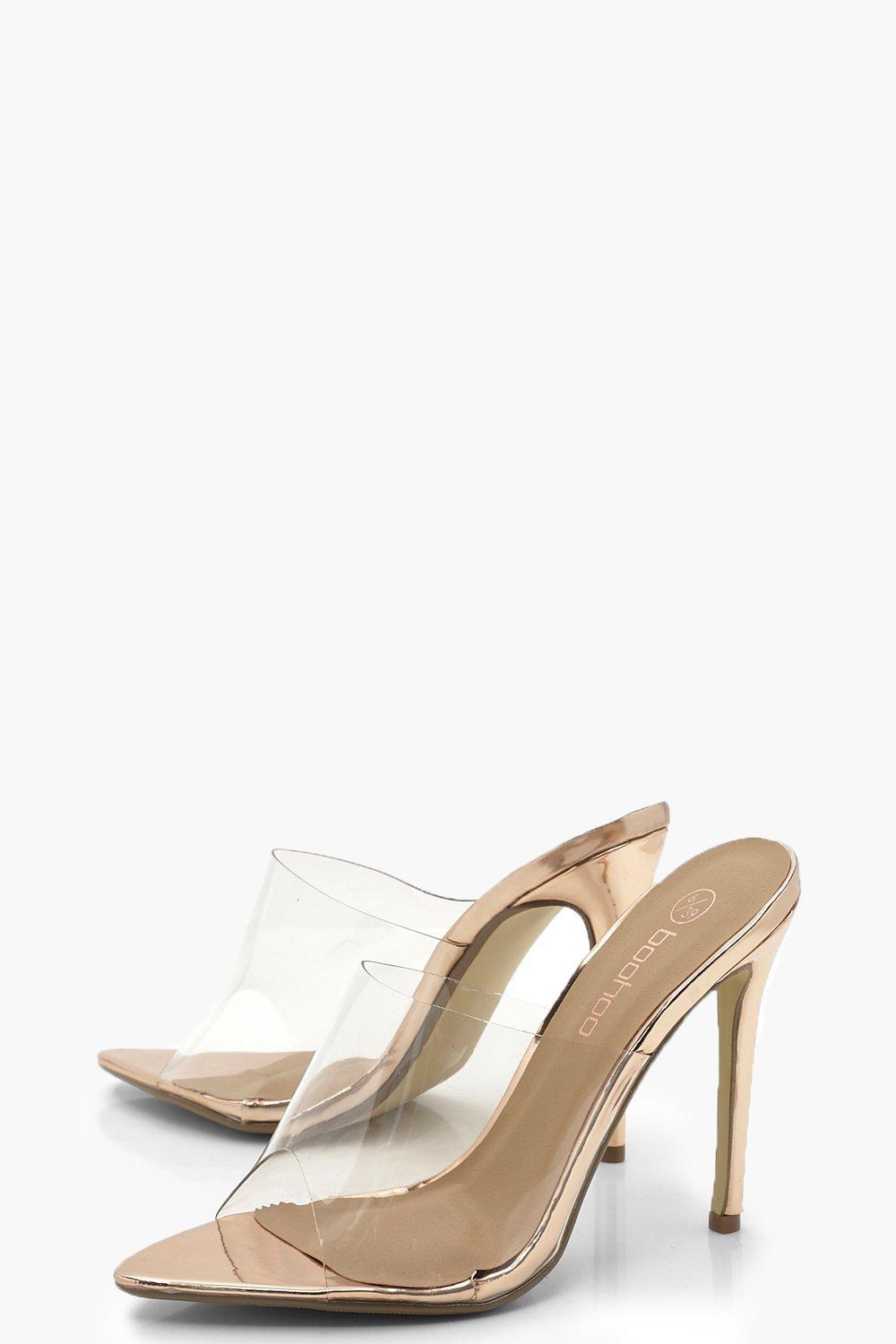 clear pointed mules