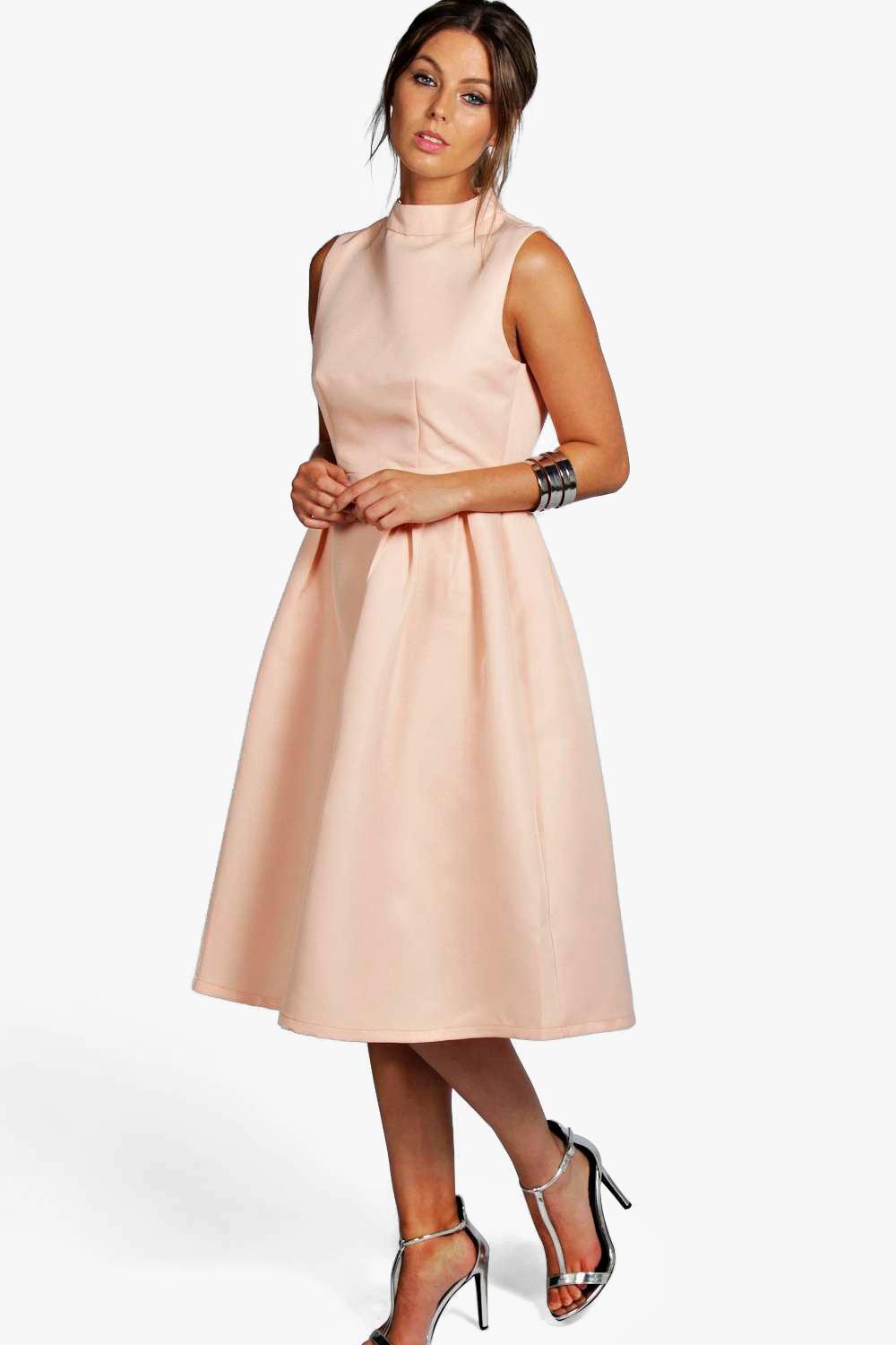 Lyst Boohoo Boutique High Neck Prom Dress in Black