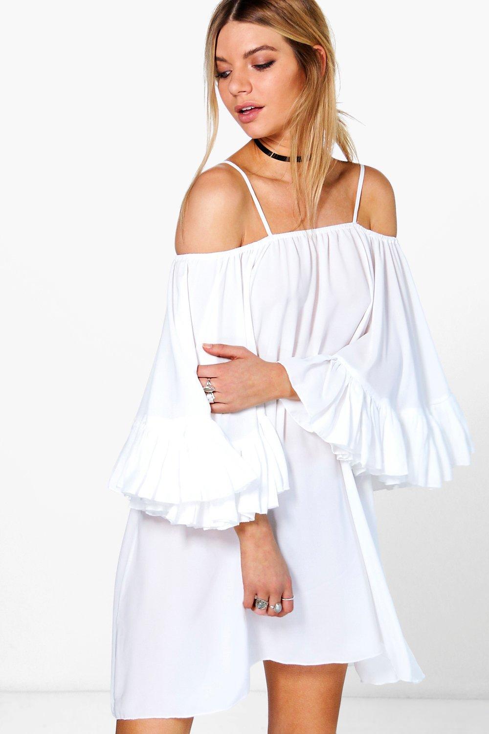 boohoo cold shoulder dress