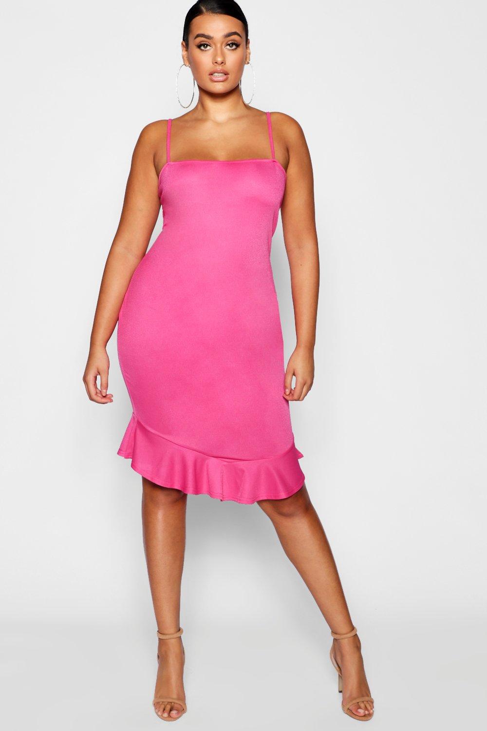 hot pink dress boohoo