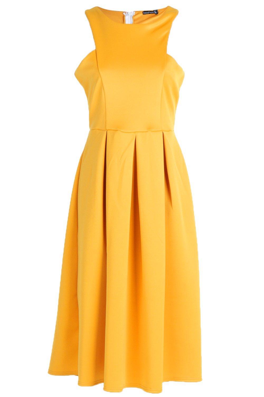scuba cutaway neckline midi dress