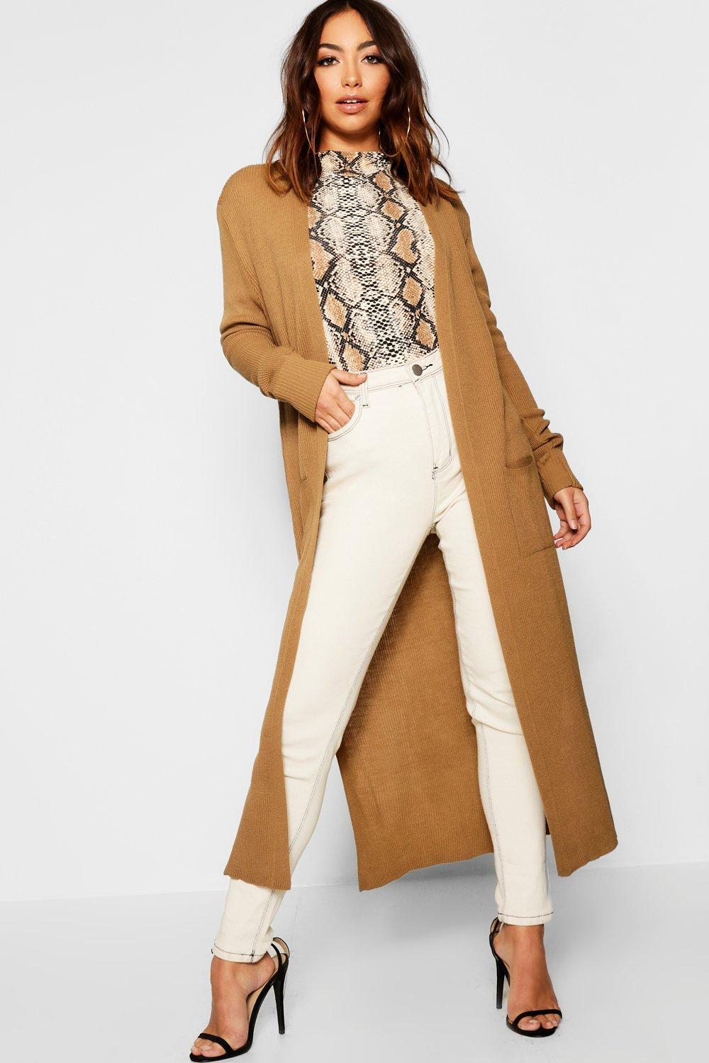 maxi cardigan camel