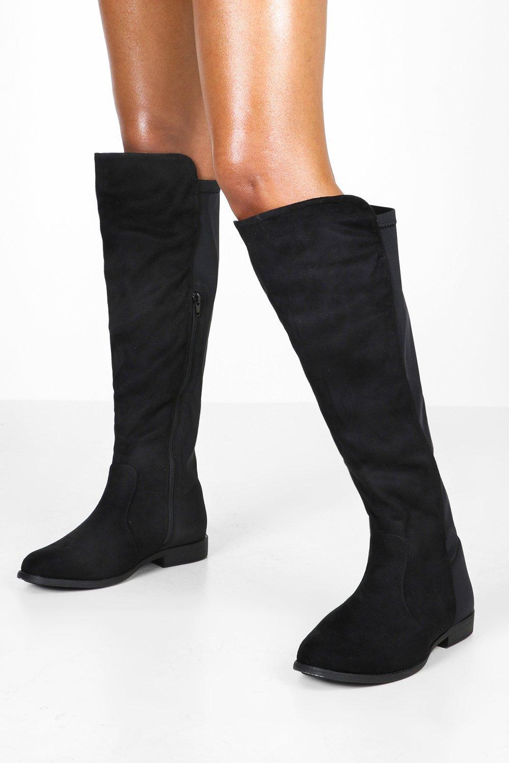 black thigh high boots wide calf