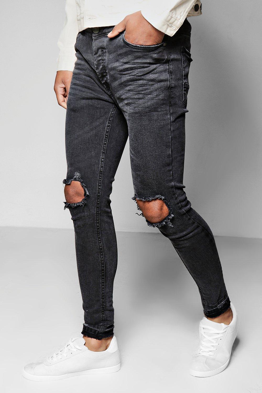 raw edge skinny jeans mens