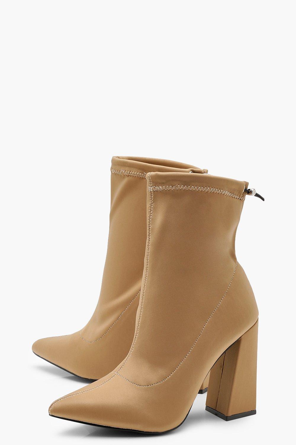 flared heel sock boots