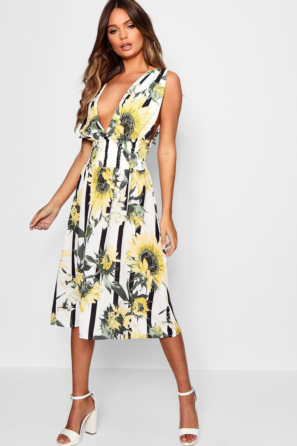 boohoo sunflower dress