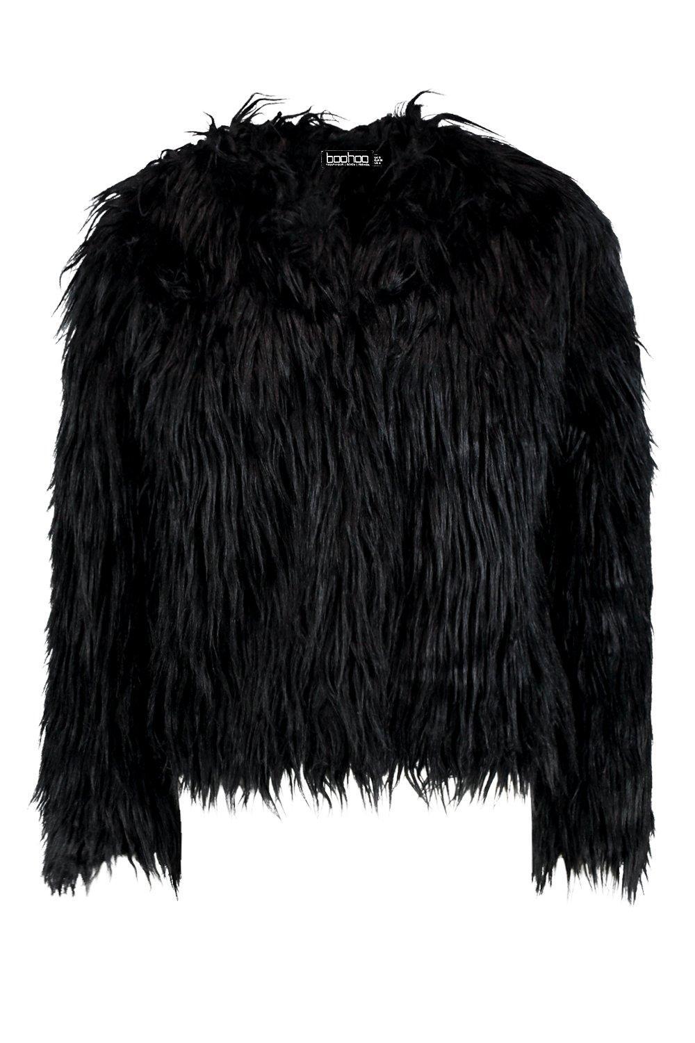 black shaggy coat