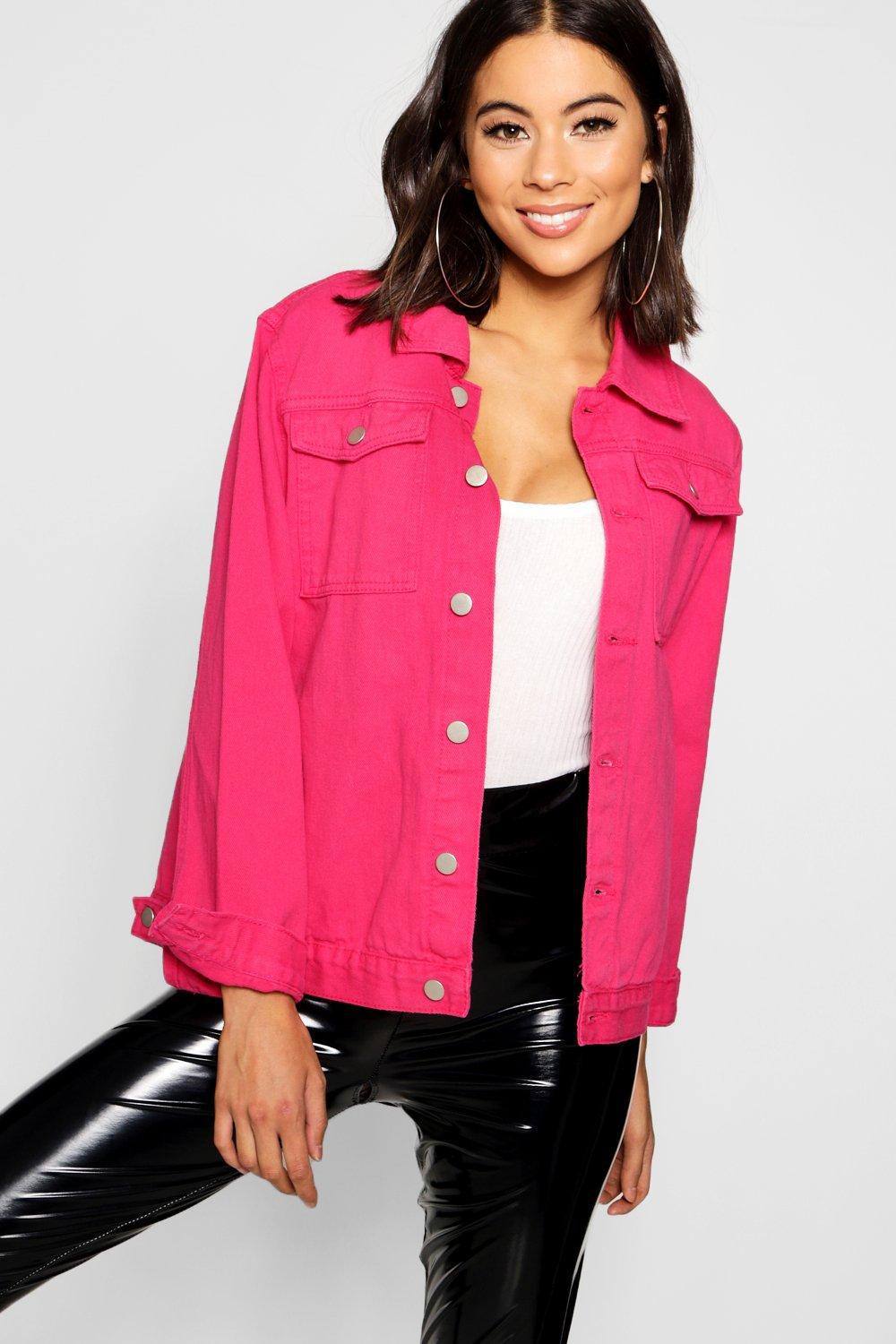 Boohoo Hot Pink Denim Jacket | Lyst UK