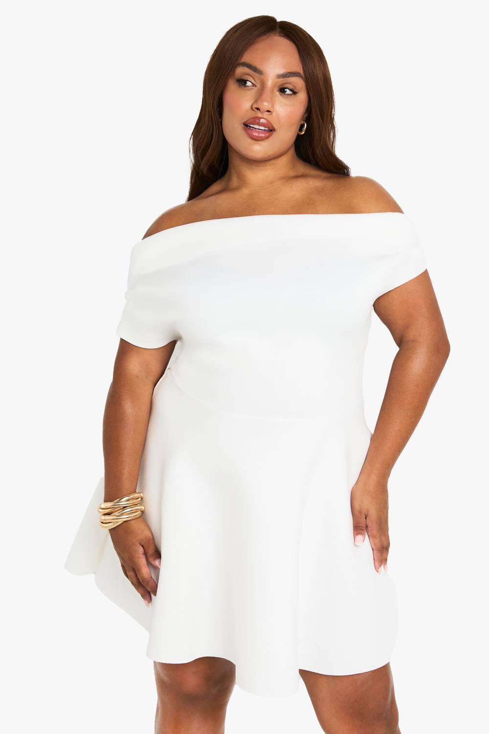 plus size bardot skater dress Plus Size Lace Bardot Skater Dress Plus Bardot Lace Up Skater Dress Boohoo